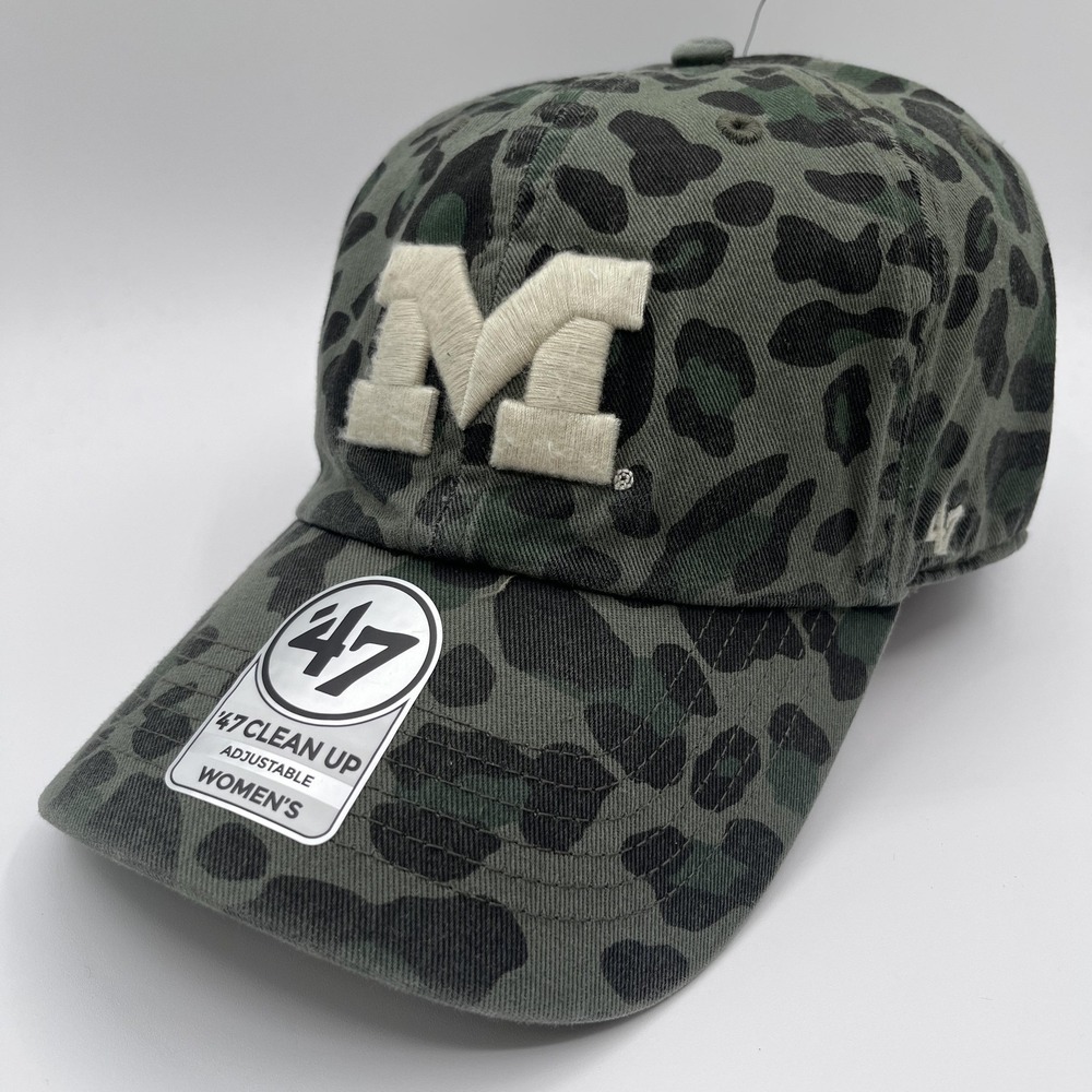 Michigan Wolverines Womens 47 Brand Hat Cap Strap Back Leopard NCAA Football NEW